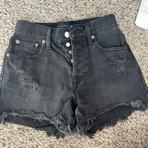 Aeropostale Charcoal Distressed Jean Shorts